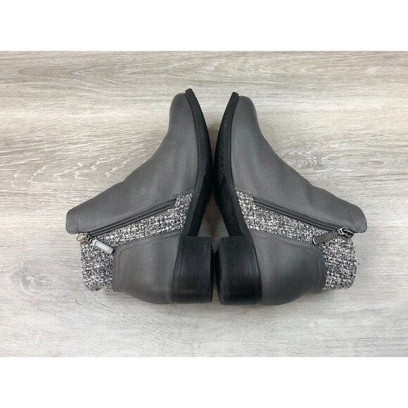 Propet Taneka WFX035L Womens Boots Gray Leather 9 Tweed Zip Tweed Casual Comfort - Picture 4 of 10